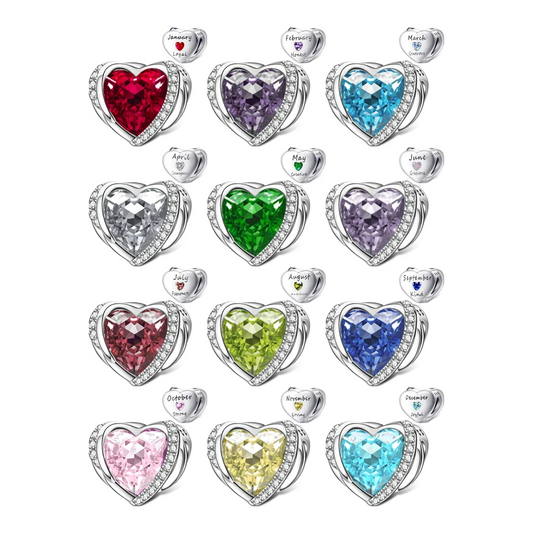 Heart Shape Birthstone Charm