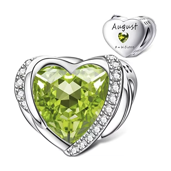 Heart Shape Birthstone Charm