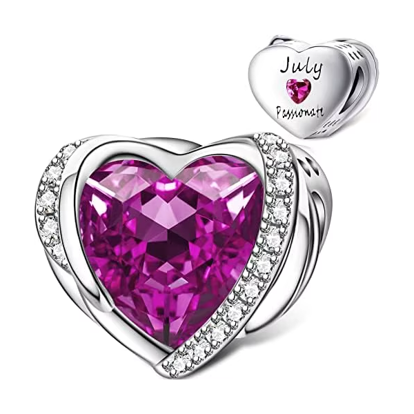 Heart Shape Birthstone Charm