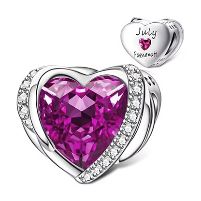Heart Shape Birthstone Charm