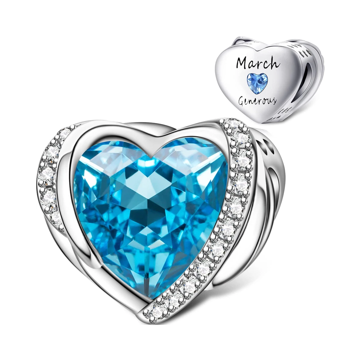 Heart Shape Birthstone Charm