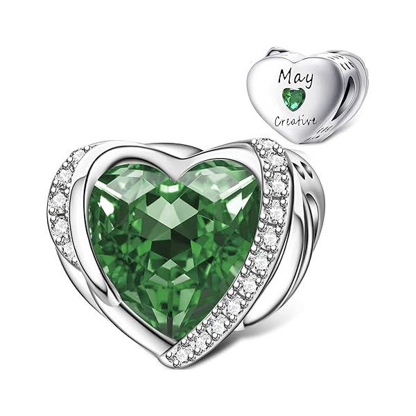 Heart Shape Birthstone Charm