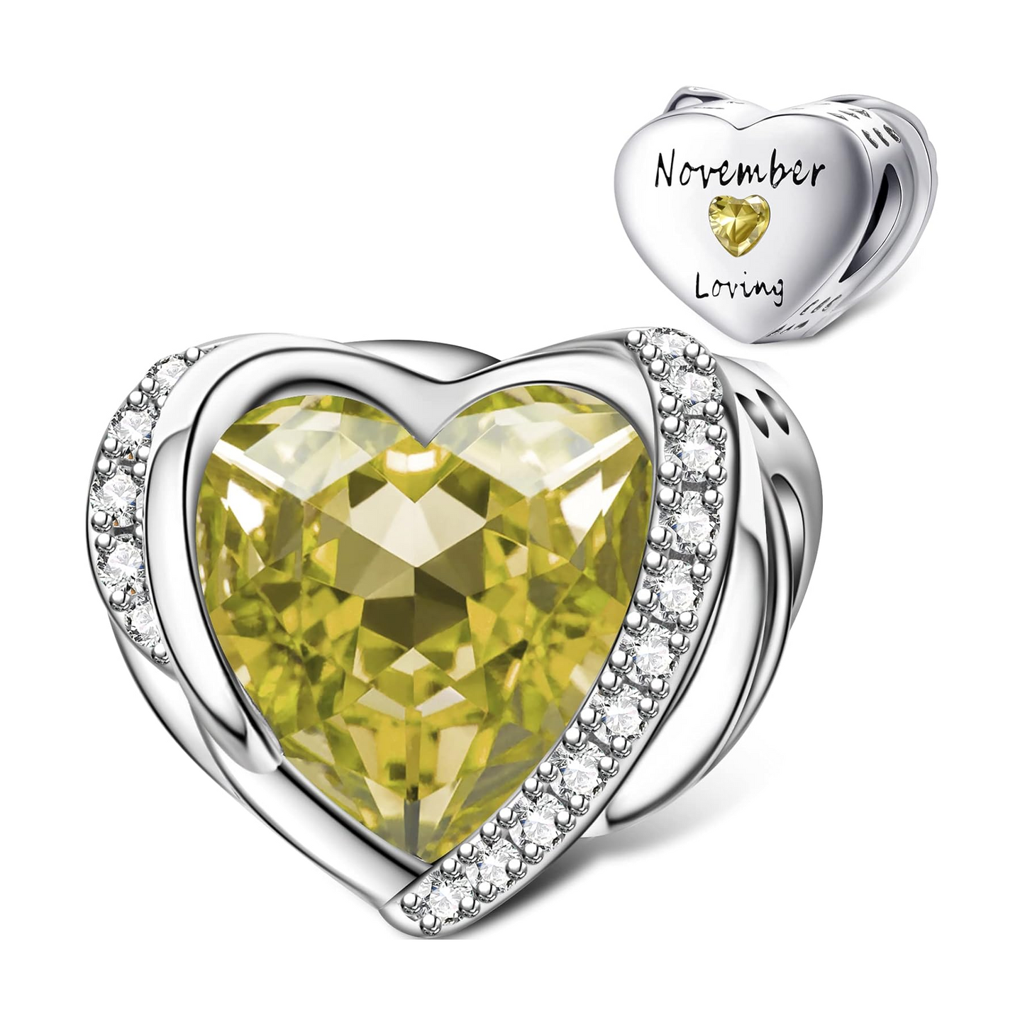 Heart Shape Birthstone Charm