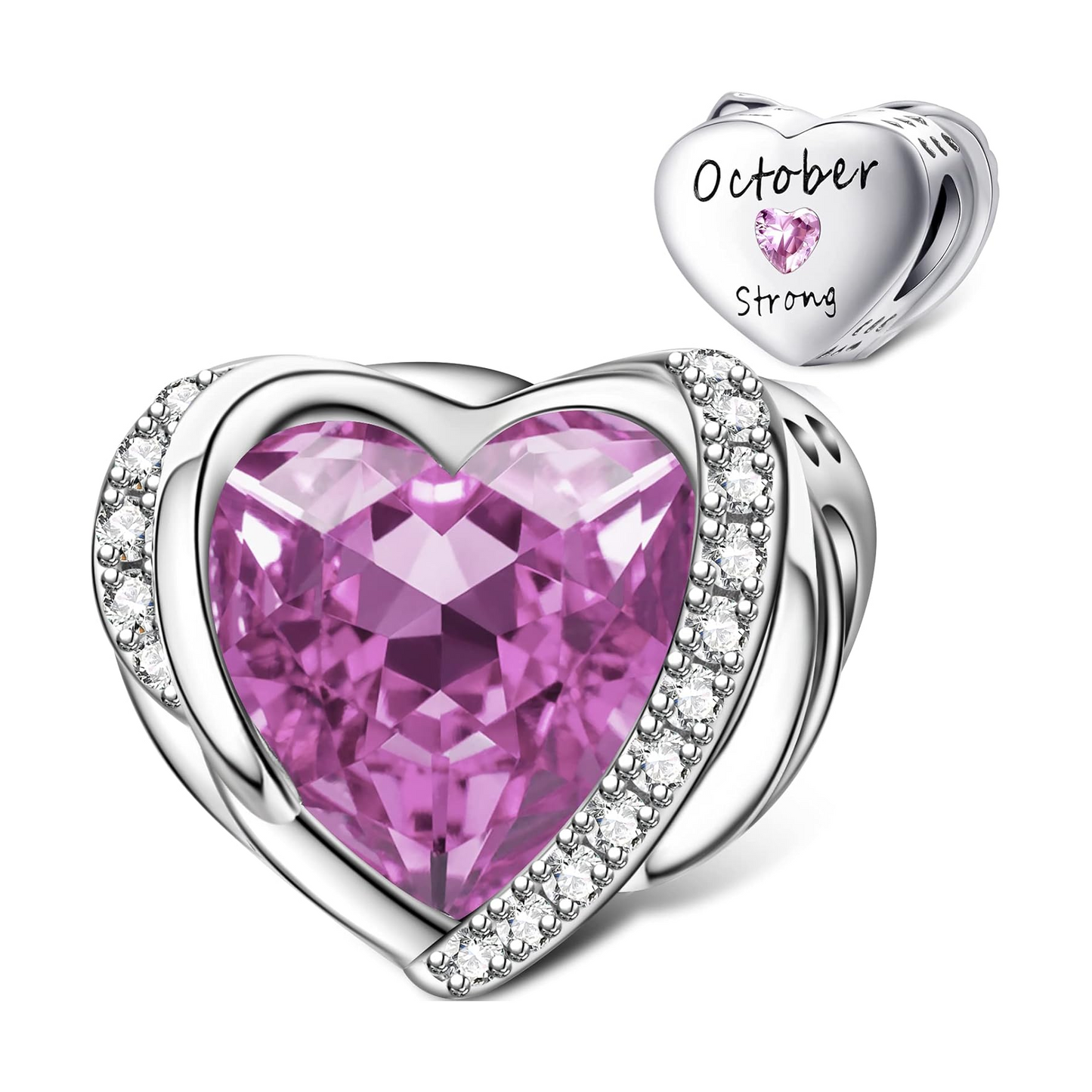 Heart Shape Birthstone Charm