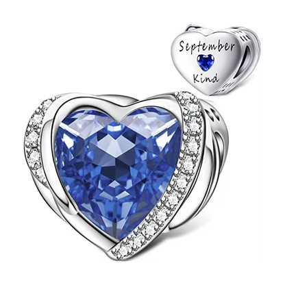 Heart Shape Birthstone Charm