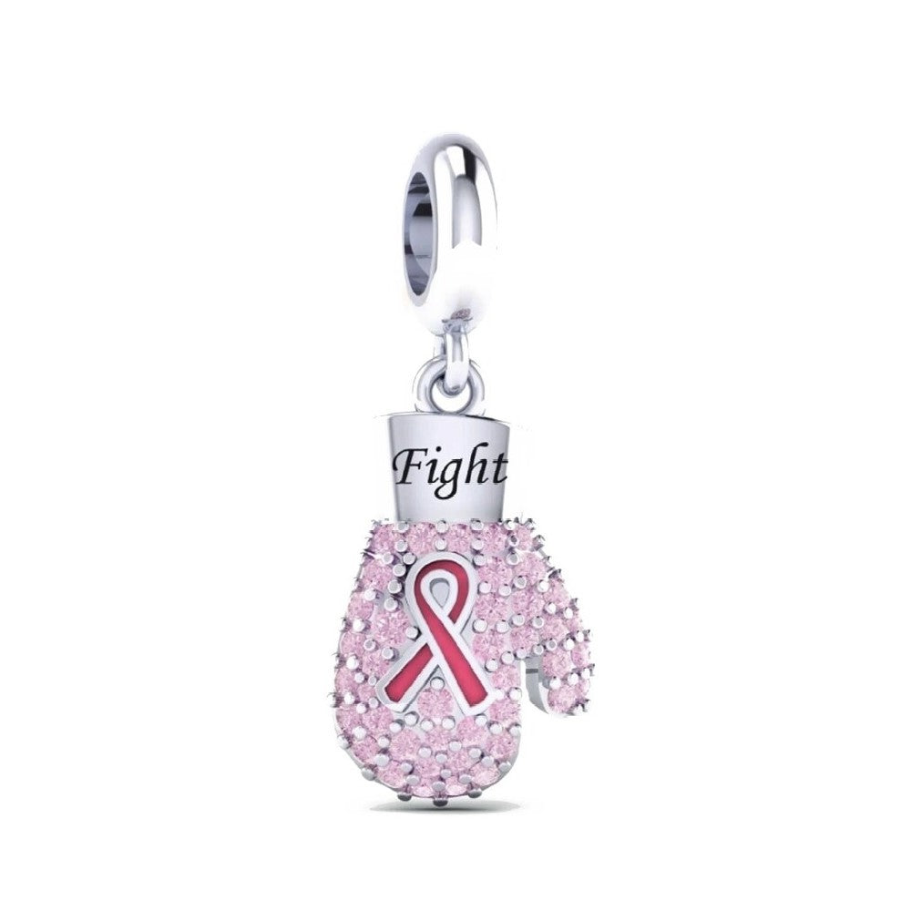 Breast Cancer Awareness Boxing Glove Dangle Charm