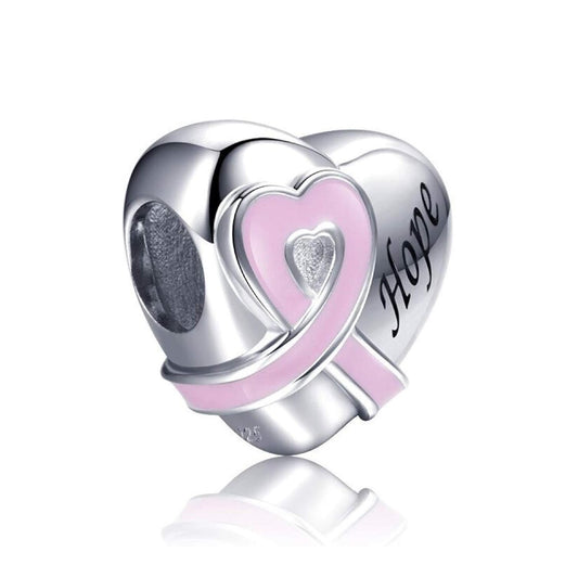 Hope Ribbon Heart Charm - 2