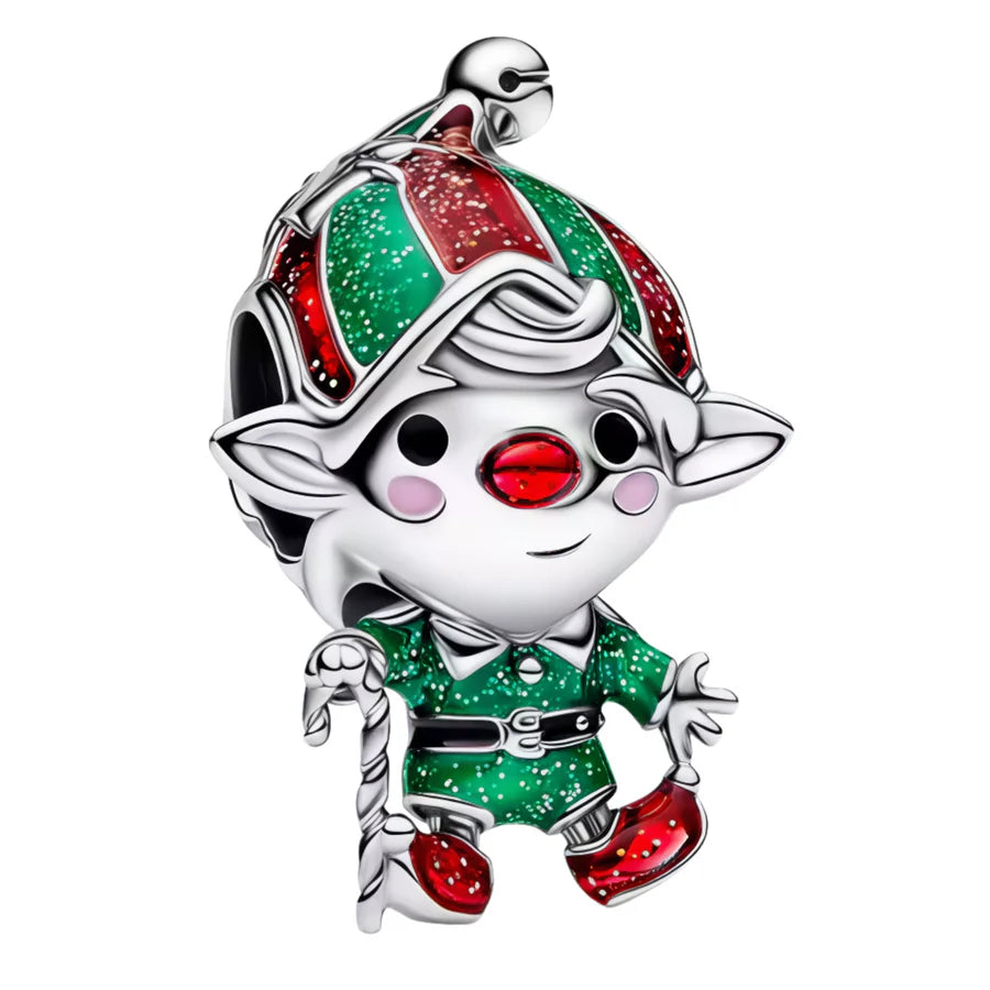 Glittery Christmas Elf Charm
