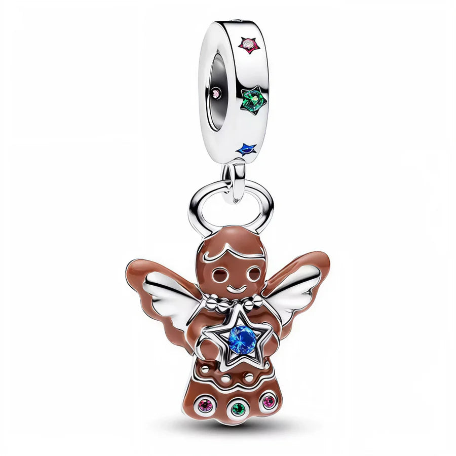 Winged Gingerbread Man Dangle Charm