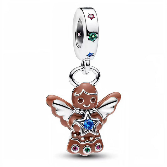 Winged Gingerbread Man Dangle Charm