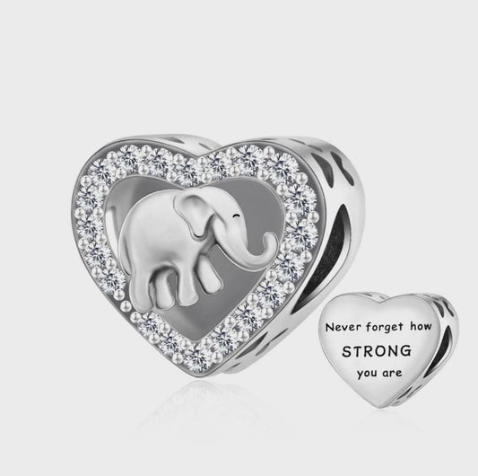 Elephant Strong Heart Charm