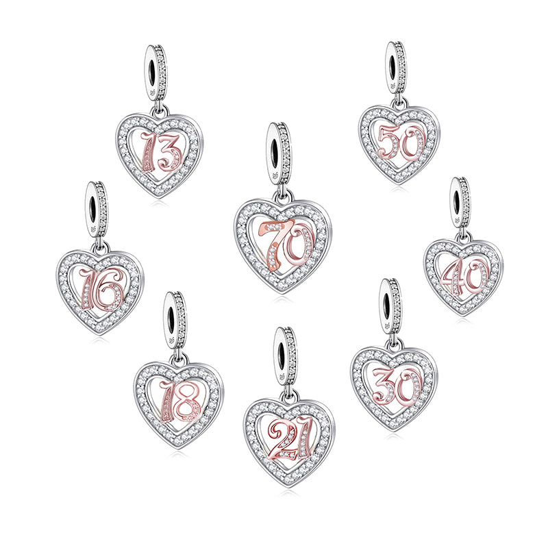 Birthday Heart Dangle Charm