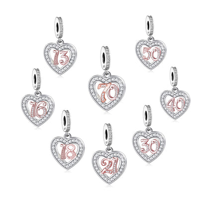 Birthday Heart Dangle Charm