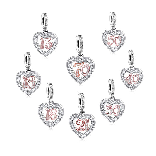 Birthday Heart Dangle Charm