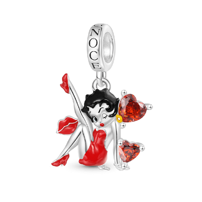Bold Red Dress Betty Boop Dangle Charm