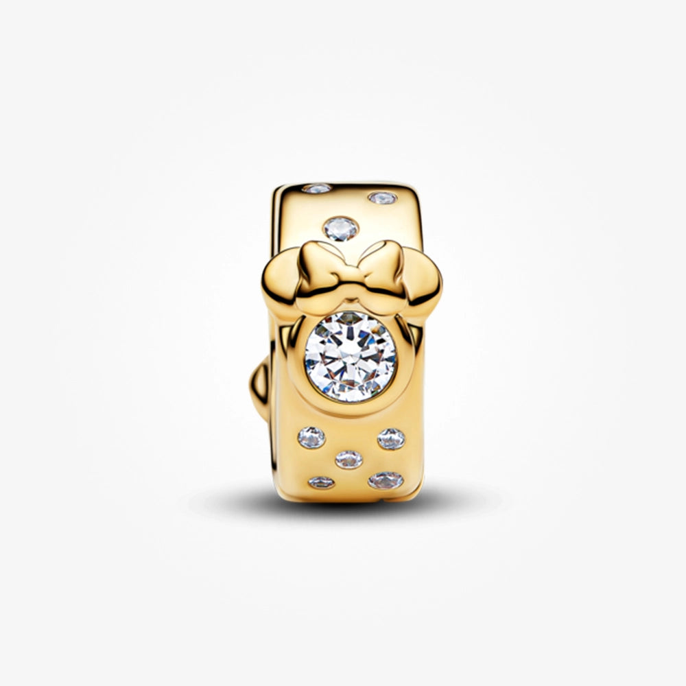 Mickey & Minnie Character Clip Charm - Gold