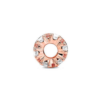 Clear Sparkle Barrel Charm - Rose