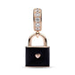 Love Padlock Dangle Charm - Rose