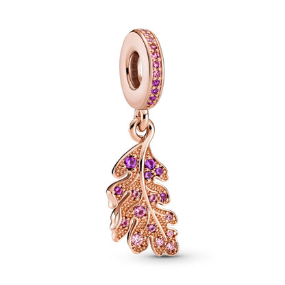 Oak Leaf Dangle Charm - Rose