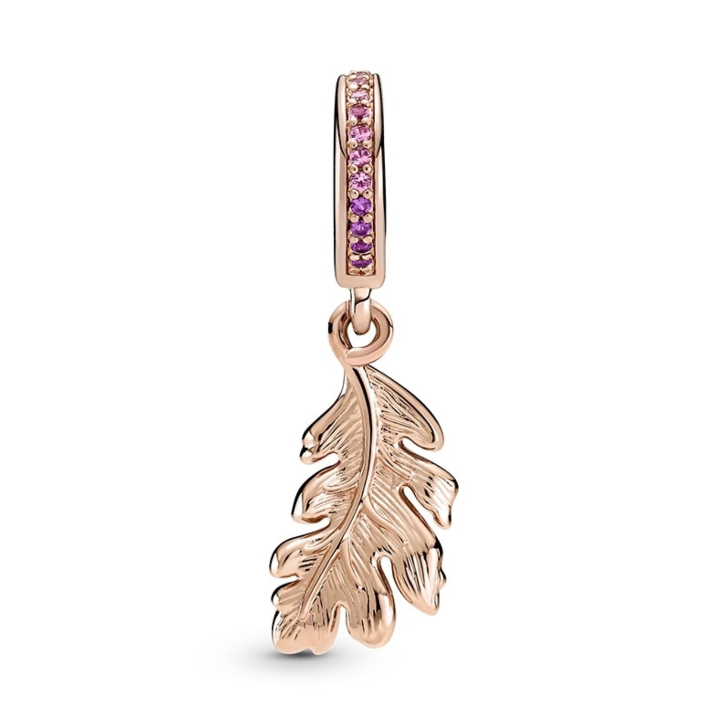 Oak Leaf Dangle Charm - Rose