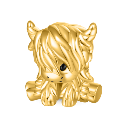 Highland Cow Charm - Gold