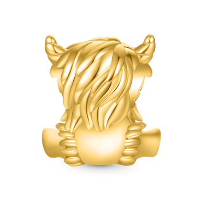 Highland Cow Charm - Gold