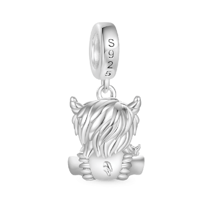 Highland Cow Mother and Child Dangle Charm