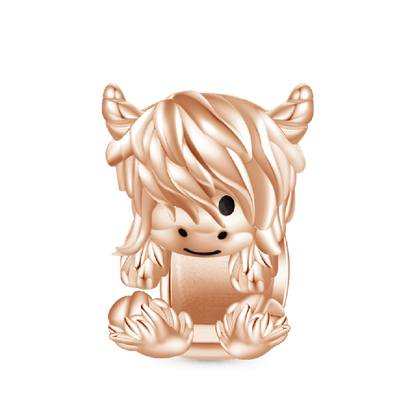 Cute Highland Cow Charm - Rose