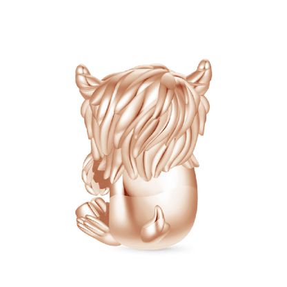 Cute Highland Cow Charm - Rose
