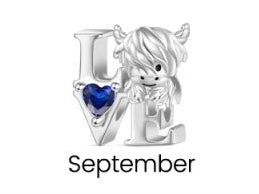 Highland Cow Birthstone Love Charm
