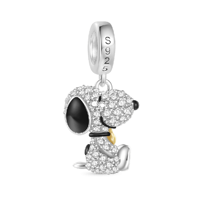 Peanuts Snoopy Hugging Woodstock Sparkling Dangle Charm