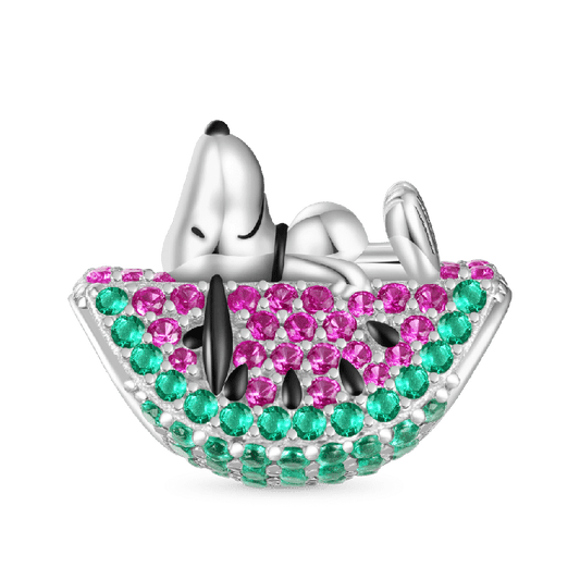 Peanuts Lying Snoopy & Watermelon Sparkling Charm