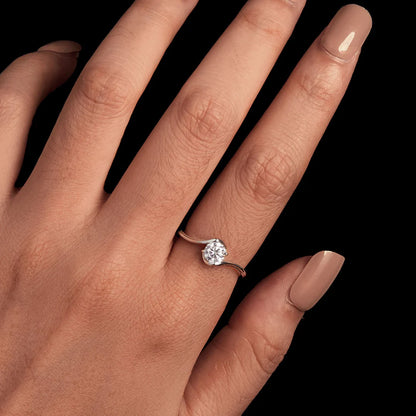 Swirl Setting Moissanite Ring
