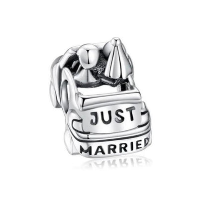 Just Married Couple In Car Charm