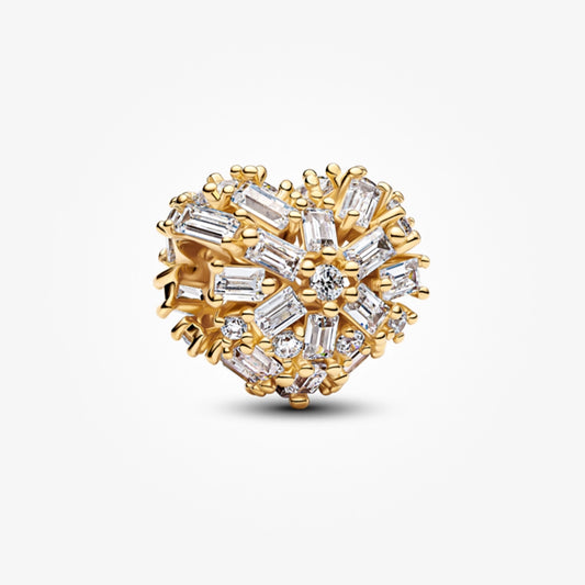 Gold Plated Sparkling Heart Charm