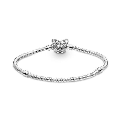Butterfly Clasp Snake Chain Bracelet