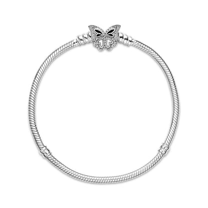 Butterfly Clasp Snake Chain Bracelet