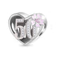 Birthday Charm Pink Flower & Heart Bead Charm