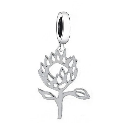 King Protea Dangle Charm - 2D