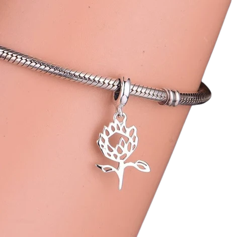 King Protea Dangle Charm - 2D