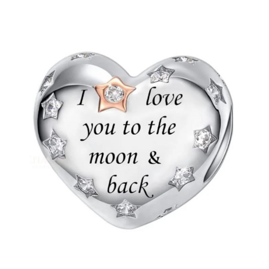 Love My God Daughter To The Moon and Back Heart Charm