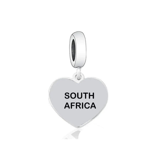 South Africa Heart Dangle Charm