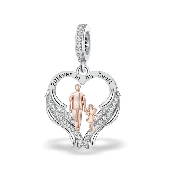 Angel Wings Dangle Charm - Dad (Or Grandad)