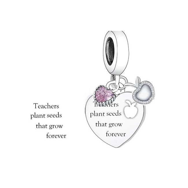 Teachers Plant Seeds That Grow Forever Dangle Charm