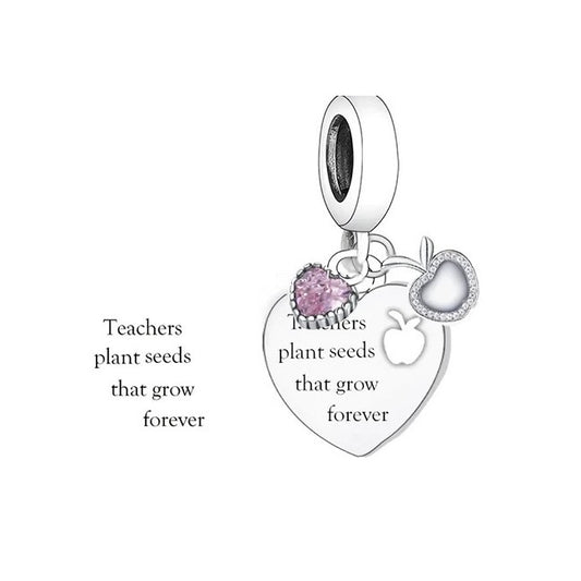 Teachers Plant Seeds That Grow Forever Dangle Charm