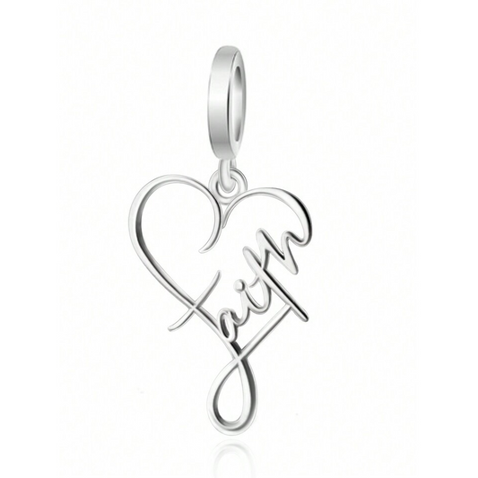 Faith Heart Dangle Charm