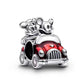 Mickey & Minnie Character Red Car Charm