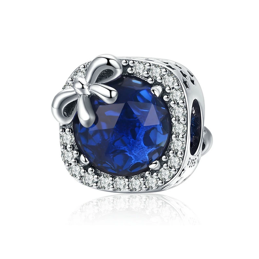 Radiant Sapphire Glass Bead Charm