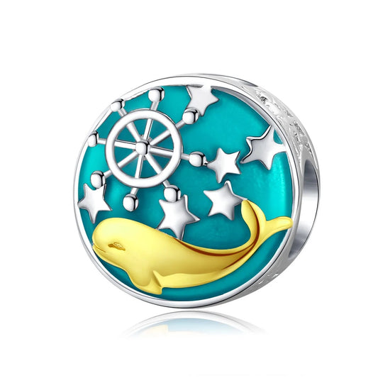 Baby Whale & Anchor Charm