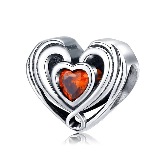 Heart In Heart Charm